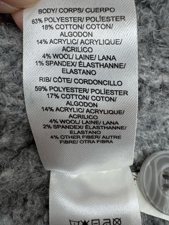 Lucky Brand Women’s XL Bobbie Wool Blend Knit Cardigan Sweater Women’s Gray - Picture 7 of 9